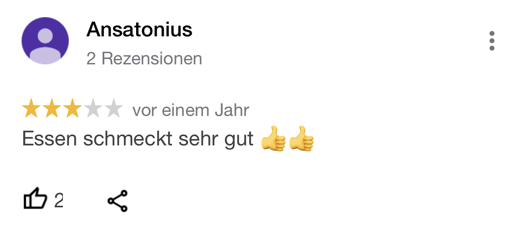 Google Rezensionen von Friedhöfen