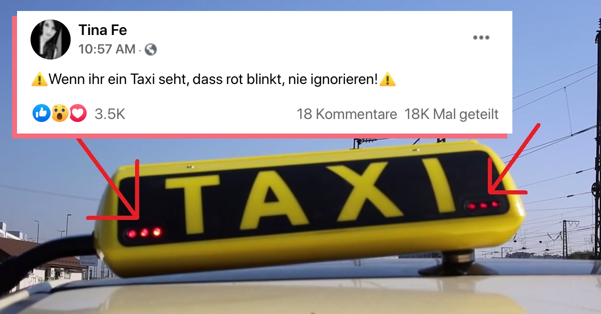 Kaum bekannt, aber wichtig: Userin klärt über rote LED-Lämpchen im Taxi- Schild auf - The Best Social Media DE