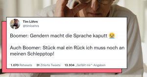 Boomer bezeichnet laut Wikipedia die "Generation, die zu den Zeiten steigender Geburtenraten nach dem Zweiten Weltkrieg [...] geboren wurde".