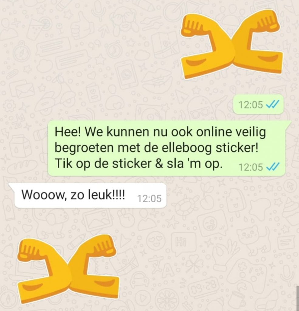 Veilig En Viral Jason Maakt Whatsapp Sticker Met Elleboog Groet