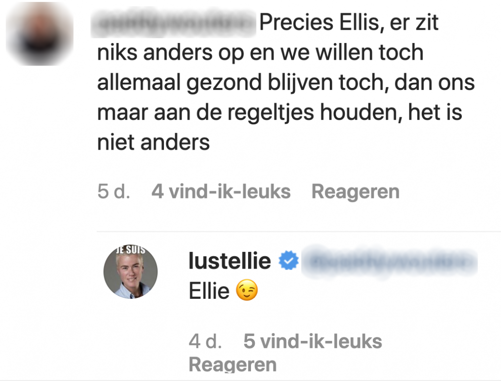 Ellie Lust in de comments