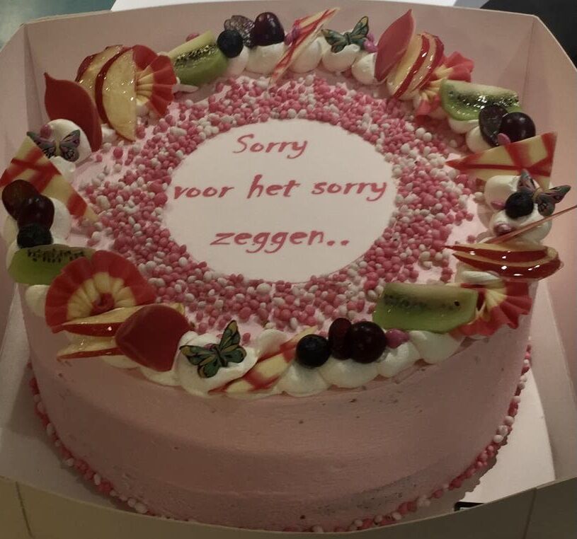 verontschuldigingen tijdens bevalling