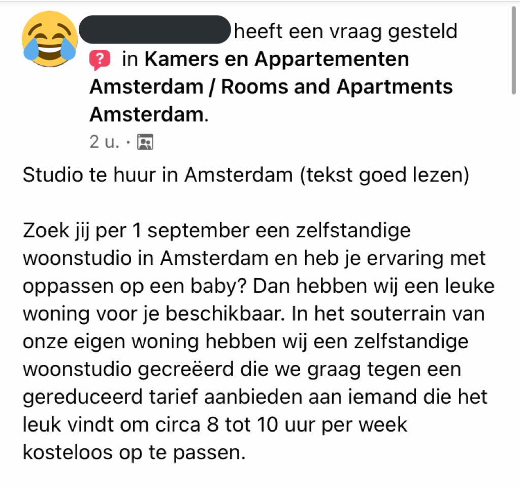 Myrte deelt bizarre woningadvertentie