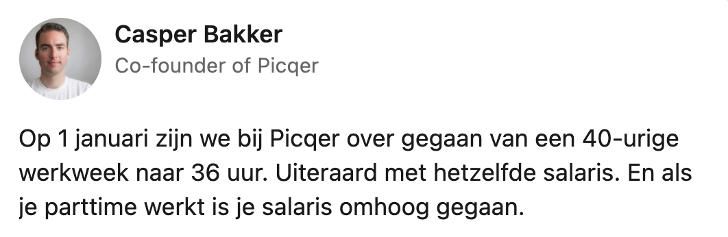 Van 40 naar 36 uur