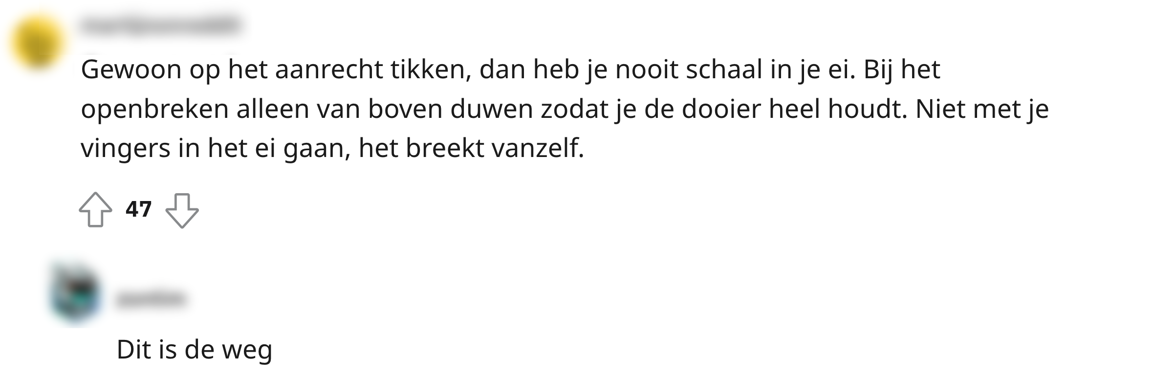 eitje normale manier