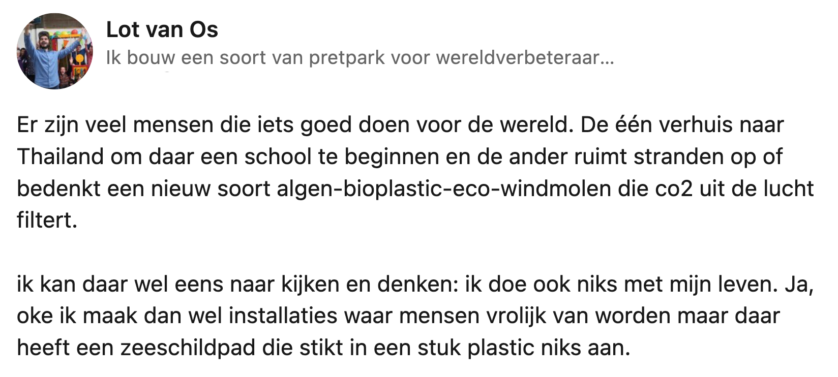 Linkedin comment 1 goede daad