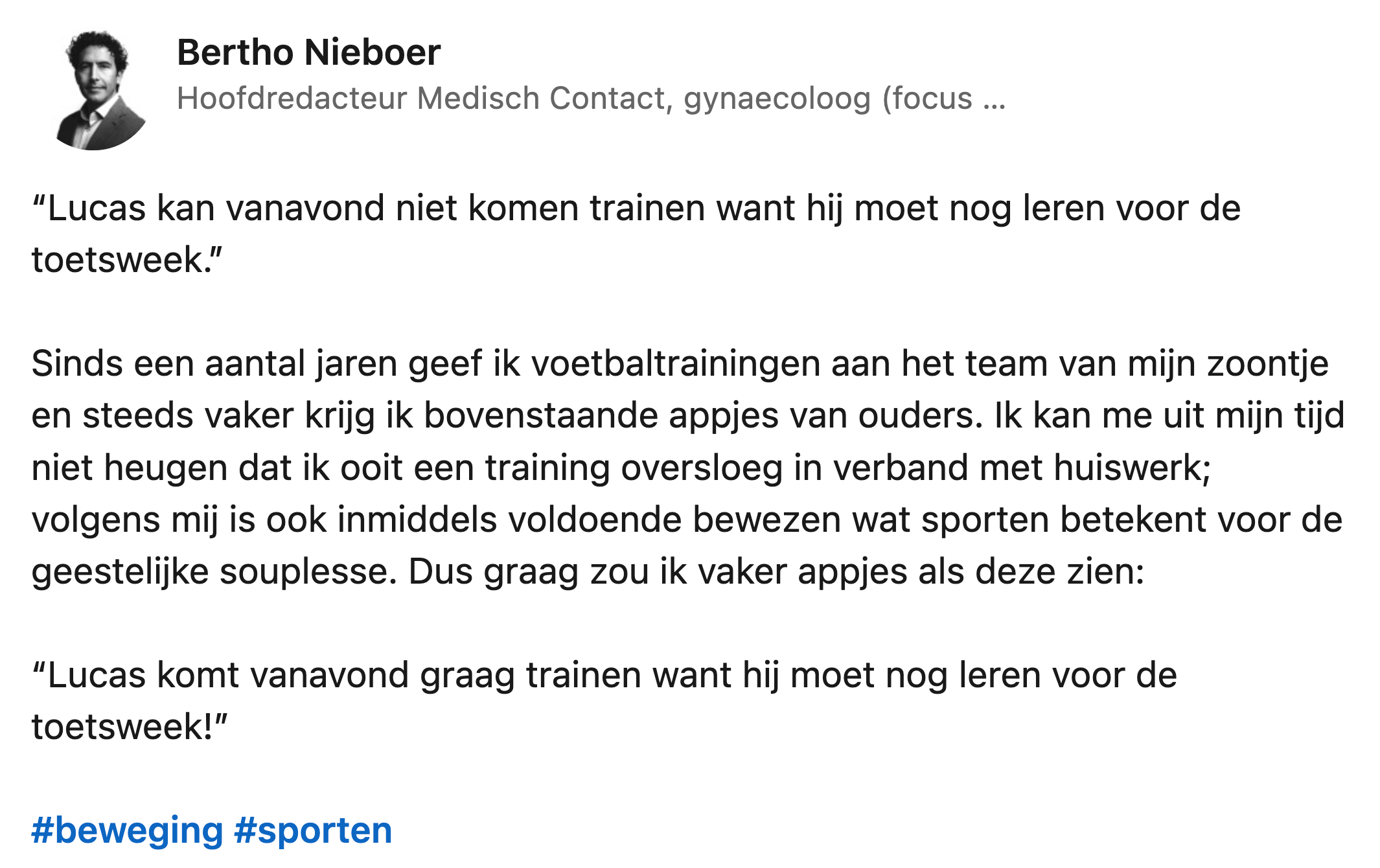 linkedin 1 voetbaltraining