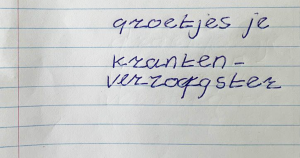 header briefje zonder