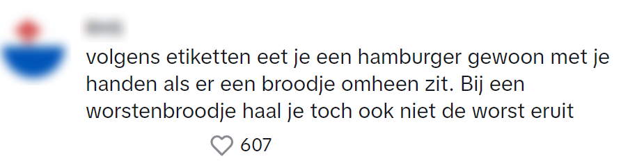 Nederlanders boos door vreemde etiquette omtrent hamburger eten