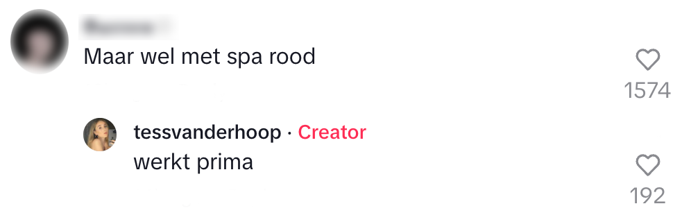 De sfeer op het festival was echt bruisend, net zoals Tess' gezicht. : "maar wel met spa rood" "werkt prima"