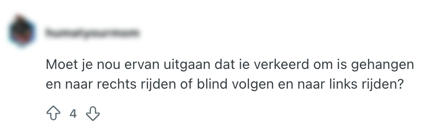 iemand is in de war over de interpretatie van dit bord