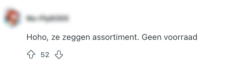 geen voorraad