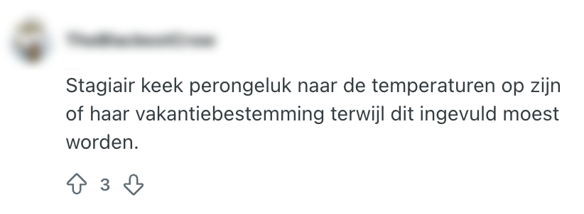 stagiair vakantie