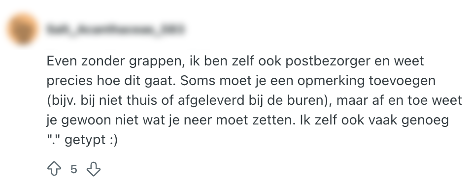 bezorger uitleg