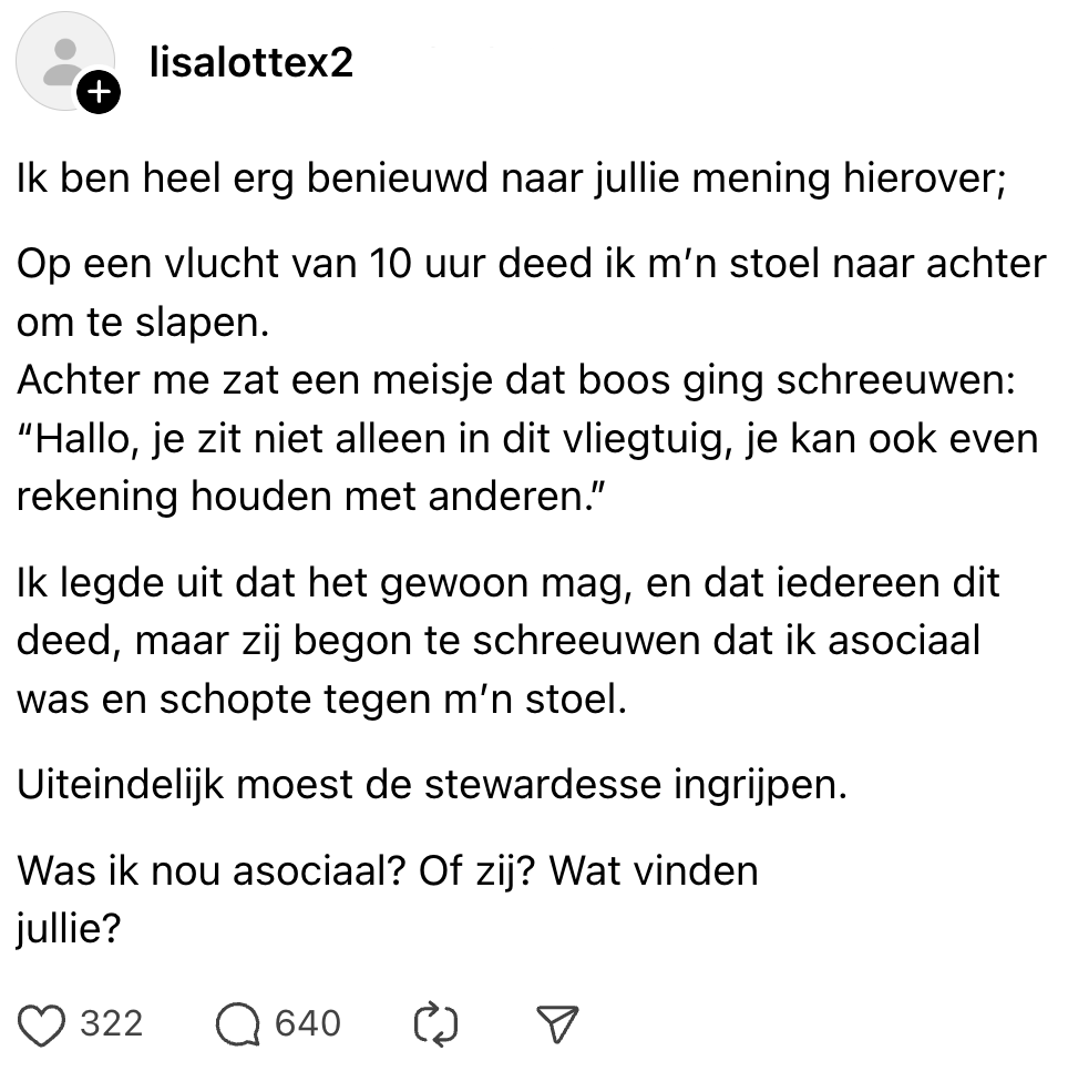 Vliegtuigstoel