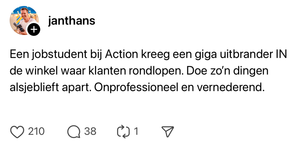 Action medewerker klant werkvloer
