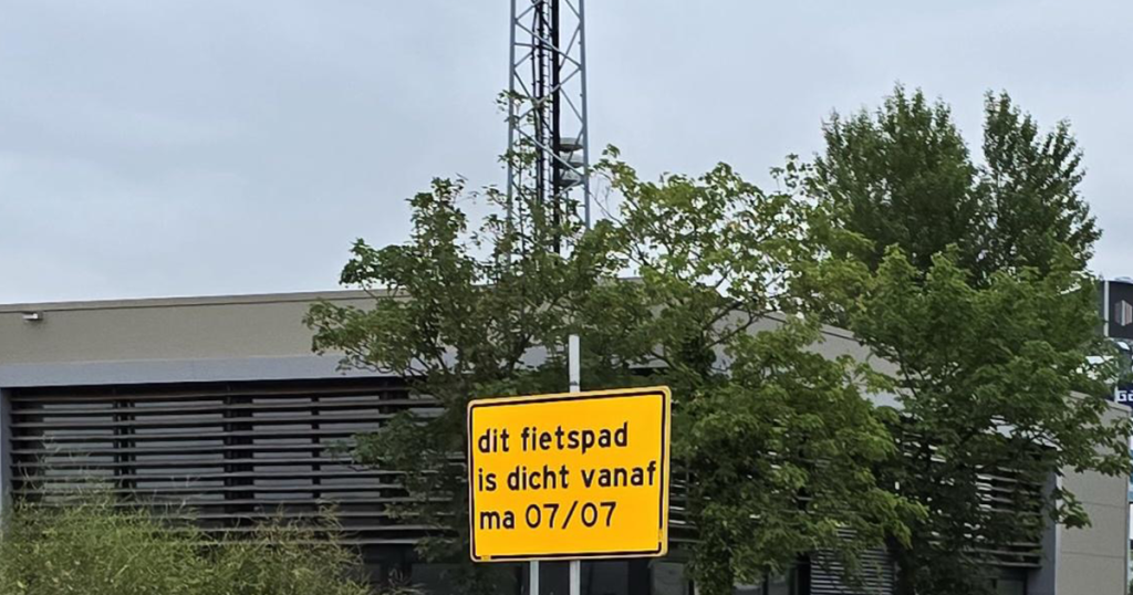 fietser fietspad bordje bord