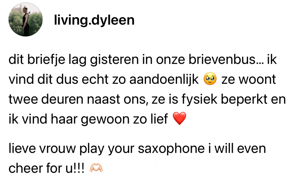 bewoner briefje 