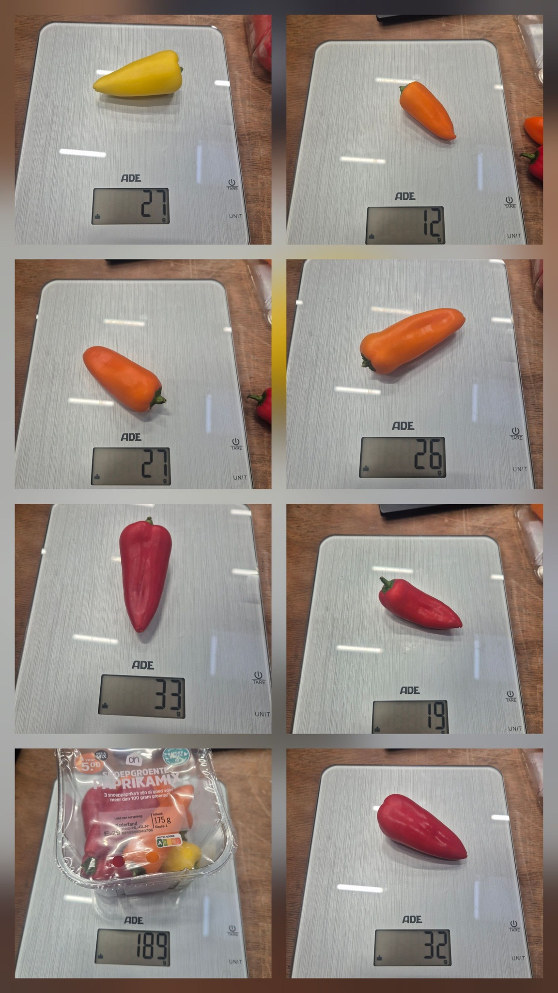 snoepgroente op weegschaal