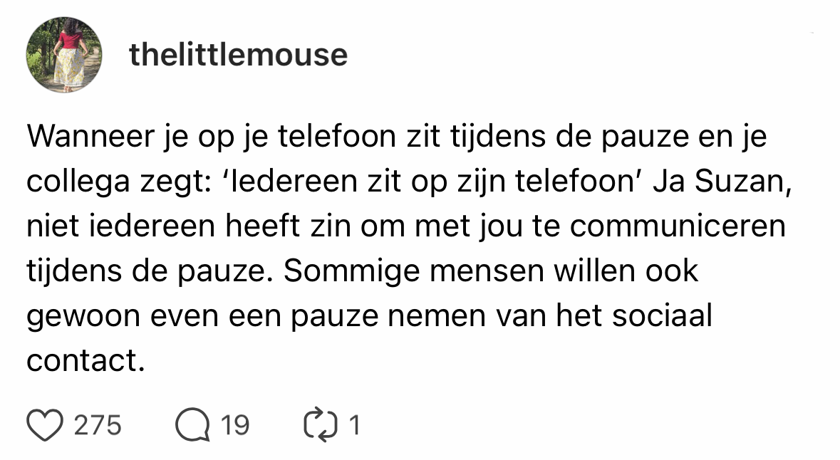 telefoon pauze