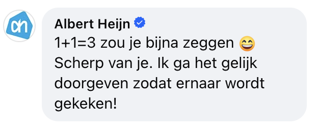 albert heijn reactie