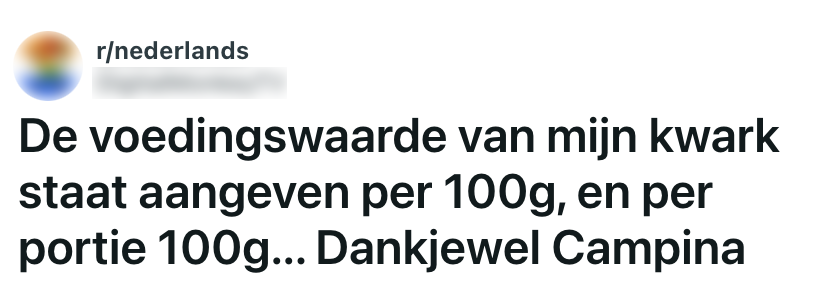 voedingswaarde campina