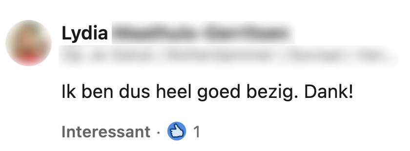 goed bezig