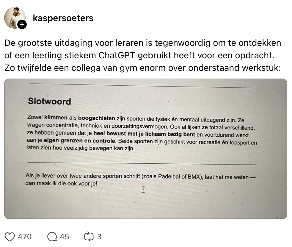 chatgpt leerlingen