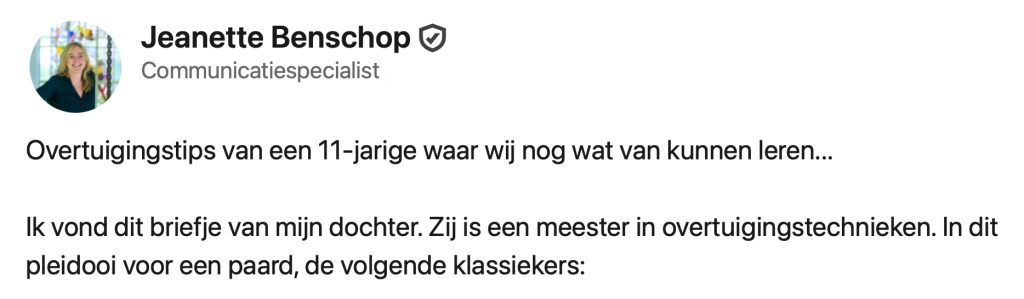 briefje kind paard