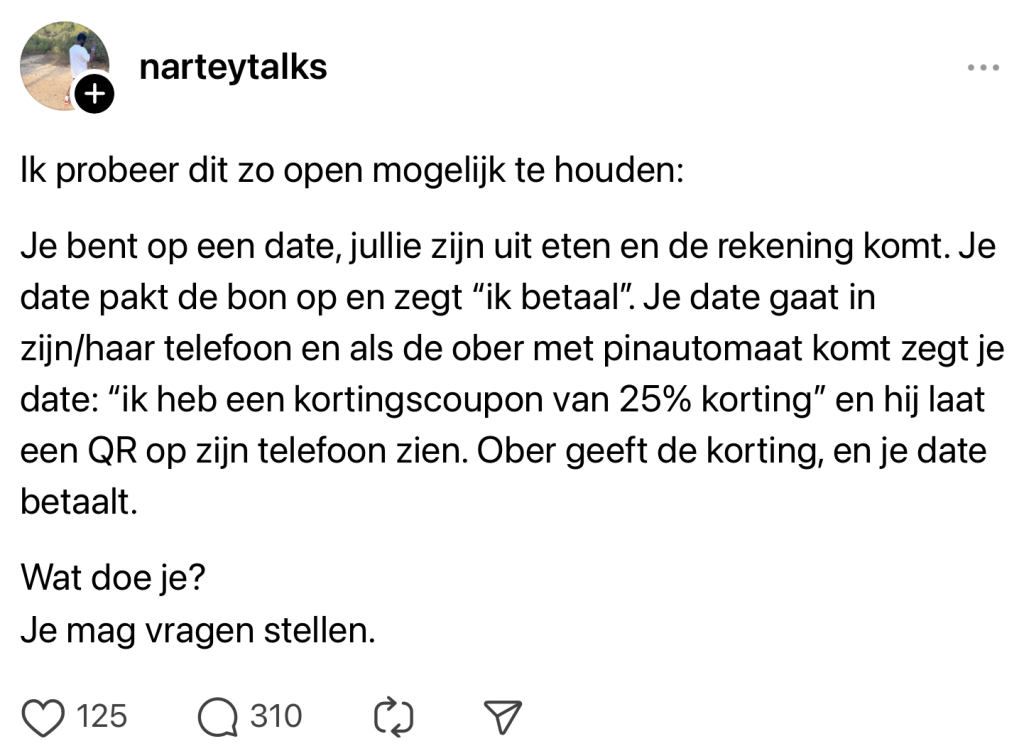 date rekening betalen nederlands