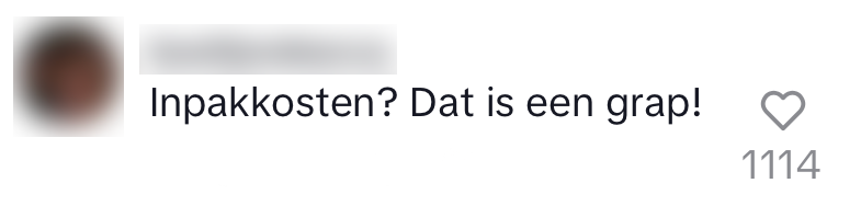 klant online bestelling inpakkosten