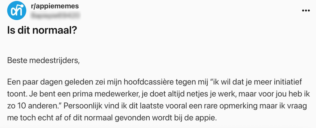 albert heijn medewerker opmerking