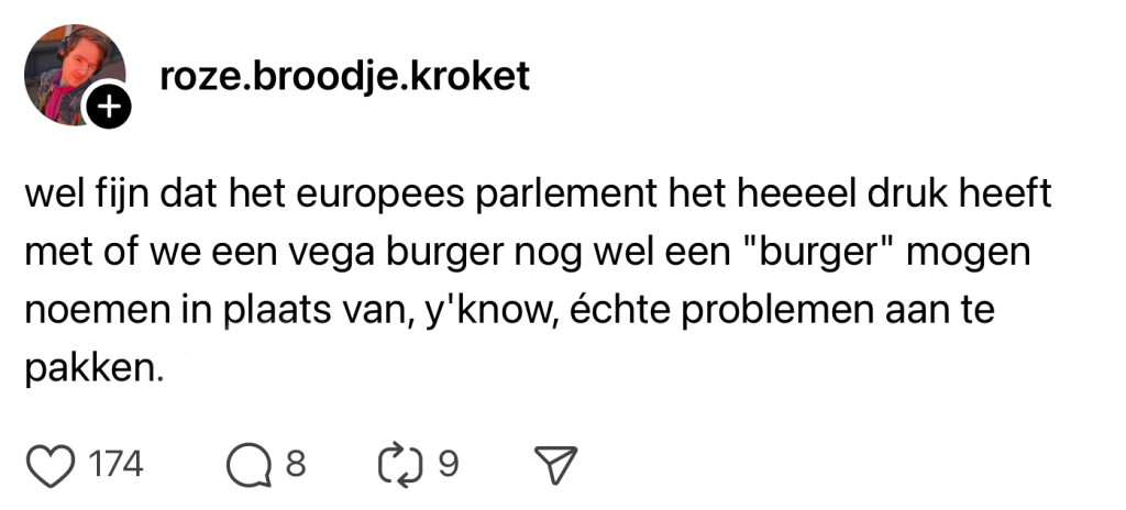 vleesvervangers Europees Parlement namen
