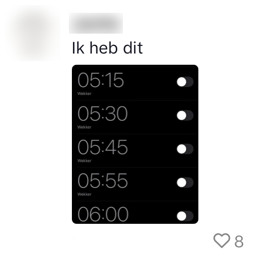 wekker zetten