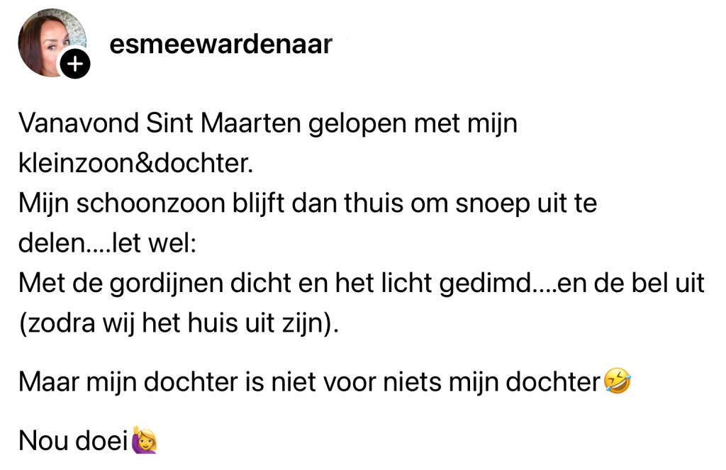briefje sint maarten