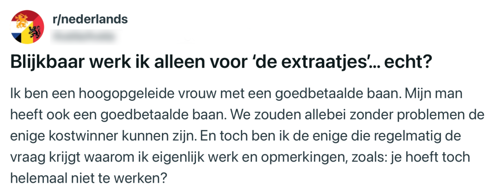 fulltime werk vrouw vraag