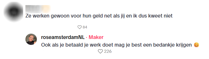 Niet zo dankbaar berichtje