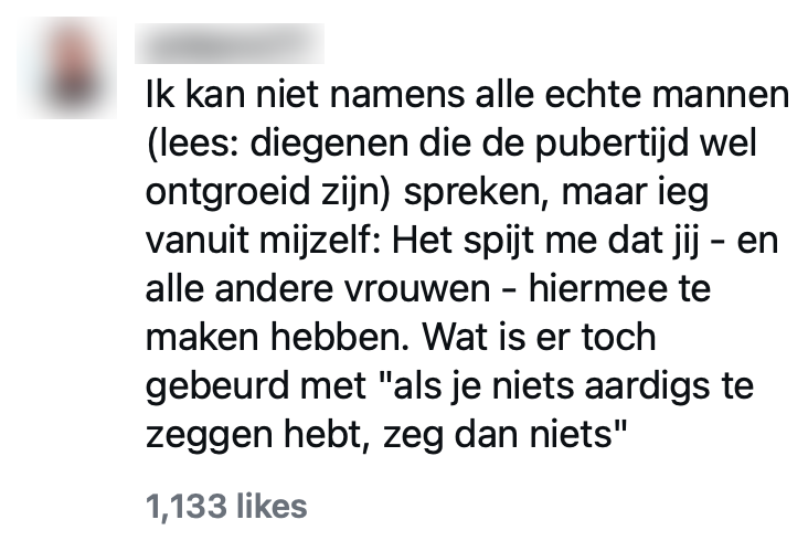 vrouwonvriendelijk reacties online