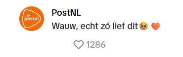 Lief berichtje van PostNL bezorgers