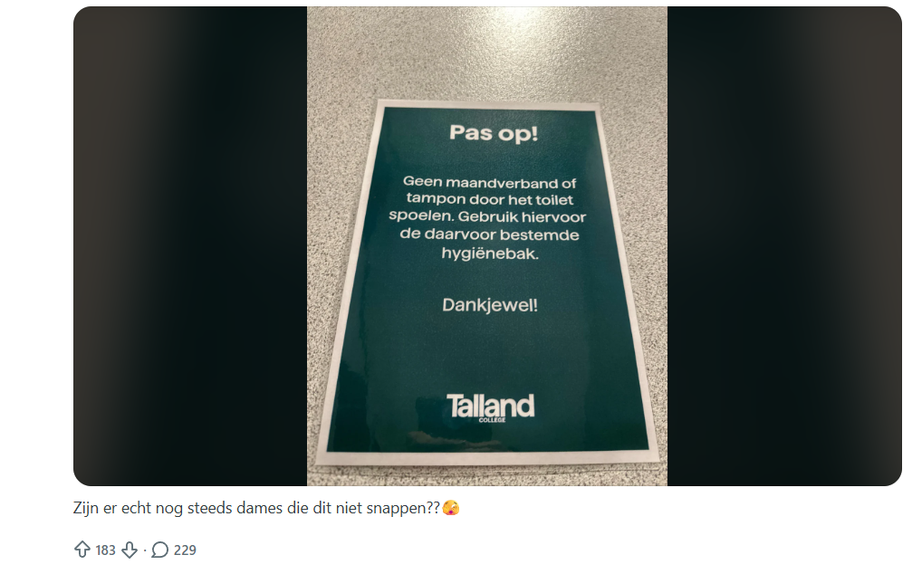 Bordje, Toilet