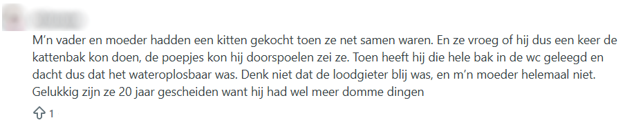 Kattenbak, bord, ouders 