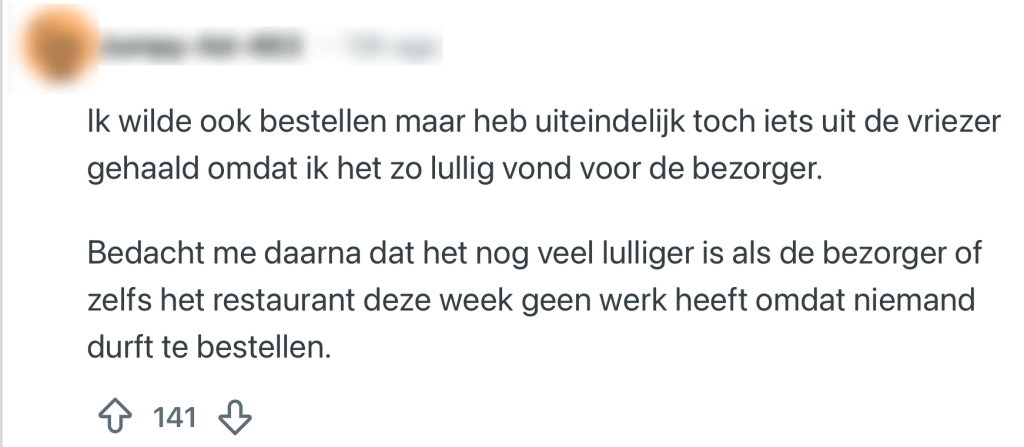 eten bestellen sneeuw