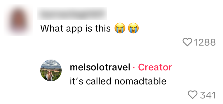 app nomadtable reizigers