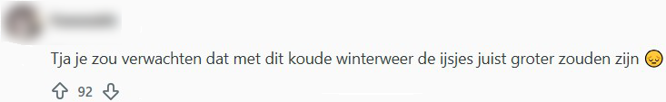 cornetto heeft het koud