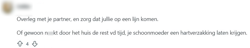 schoonmoeder schrikken