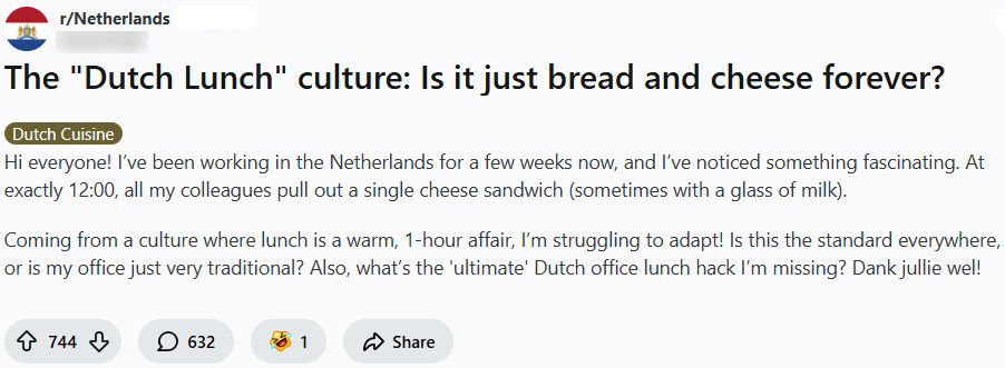 lunch in Nederland