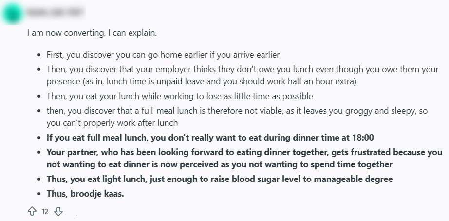 uitleg lunch in Nederland