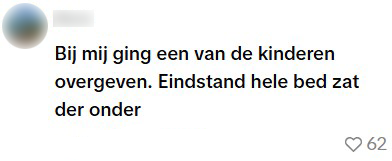 overgeven in bed
