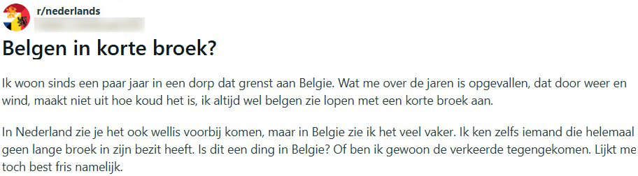 belgen in korte broek