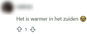 warm in zuiden